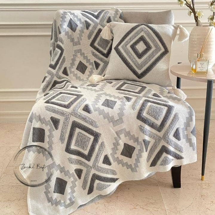 شال مبل طرح پانچ اکرلیک ترک ابعاد 140*170