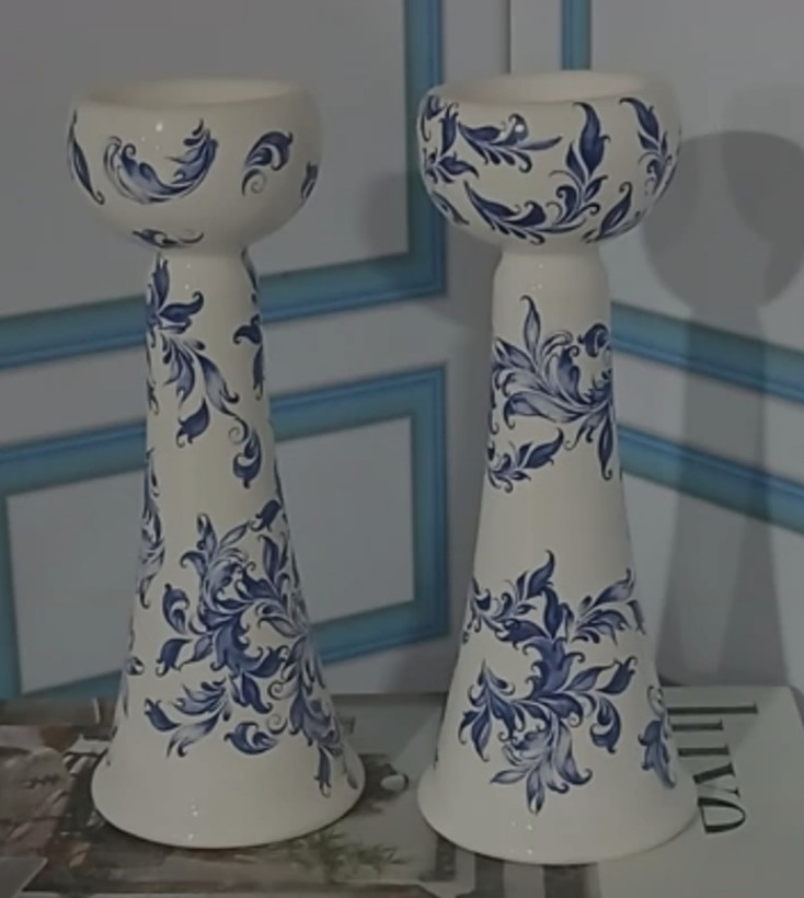 شمعدان سرامیکی بیست سانتی