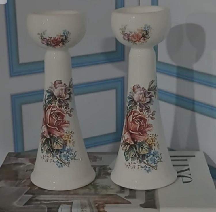 شمعدان سرامیکی بیست سانتی