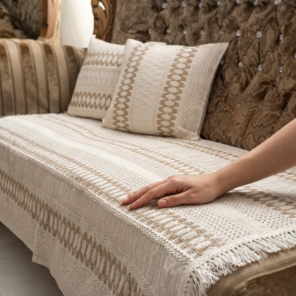 شال مبل کنفی ابعاد 150*80