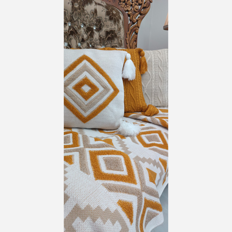 شال مبل طرح پانچ ابعاد 140*170رنگبندی کامل